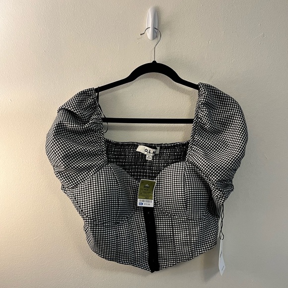 O.L.M. Houndstooth Crop Top - Picture 1 of 4